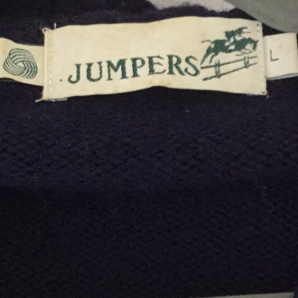 Jumpers 100%Wool Navy Floral Embroidered Knit Sweater Retro Whimsigoth Farmhouse - Picture 4 of 8